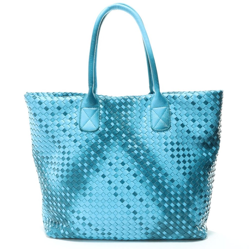 Urban Expressions Blue Woven Tote Large Purse in Blue - VEGAN Leather